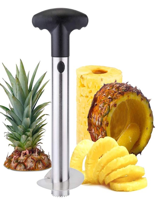 BINGBING Pineapple Corer Slicer Stainless Steel Fruit Pineapple Peeler Cutter for Easy Core Removal Remover Tool with Detachable Handle - Image 1